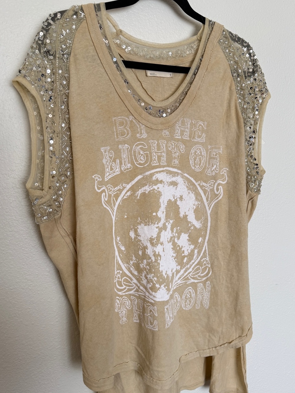Free People By The Light Of The Moon Sequin Tank Top Boho Moon S - Picture 6 of 13